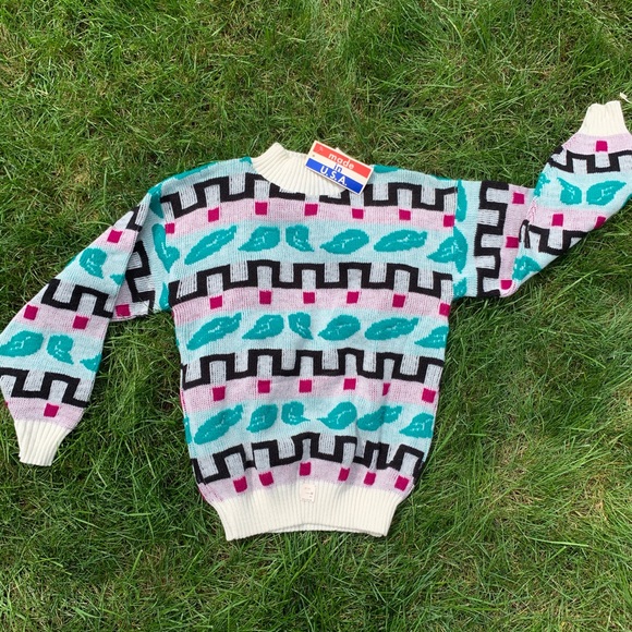 NWT Vintage 1980s Deadstock Teaser Plant Sweater - Picture 5 of 10